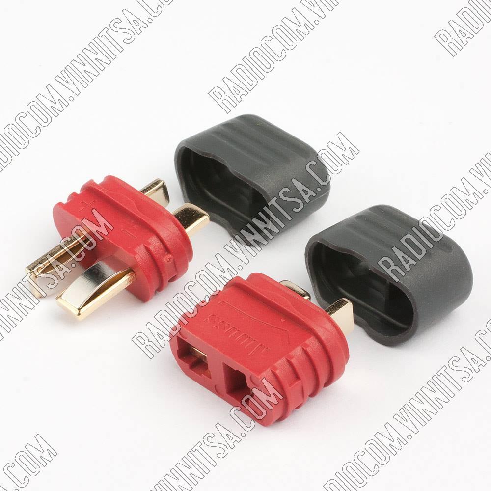 №55/6 MBL874 (AM1015SE); червоний / чорний; 2 контакти; Inom=25A/Imax=50A; Umax=500VDC; R=0,45mOm T= -20°C...120°C (вилка +, фото 1