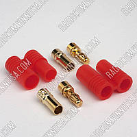 №55/7 HXT 3.5; червоний; 2 контакти; Inom=25A/Imax=50A; Umax=500VDC; R=0; 6mOm T= -20°C...120°C (2 вилки 3;5 мм + 2 розетки 3;5 мм