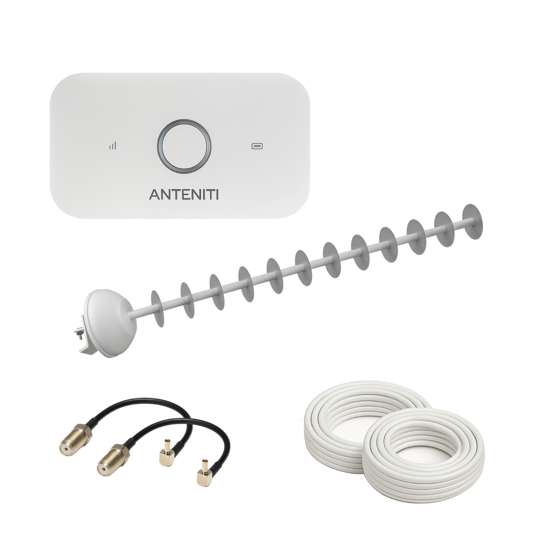 ТОП 4G антений комплект WIFI роутер ANTENITI 5573  + антена Стріла MIMO 5 посиленням 2x20Дб