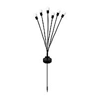 Сонячний світильник на сонячній батареї "Світлячки" для саду, 6 LED, чорний