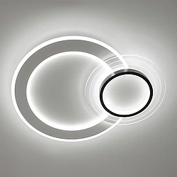 LED люстра MERVIN 75W R ON/OFF біло-чорна Luminaria 7500Lm керована (без пульта) WHITE/BLACK два кола 500х400х70мм