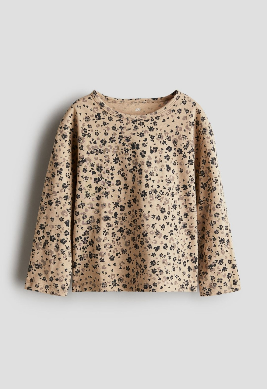 Реглан бежевий Квітковий H&M 92, 98/104, 110/116, 122/128, 134/140см