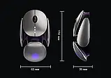 Футуристична безшумна мишка бездротова Inphic X2 RGB Bluetooth+USB. Бездротова миша для ноутбука/ПК Silent click, фото 4