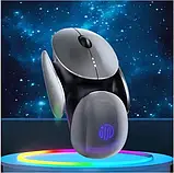 Футуристична безшумна мишка бездротова Inphic X2 RGB Bluetooth+USB. Бездротова миша для ноутбука/ПК Silent click, фото 5