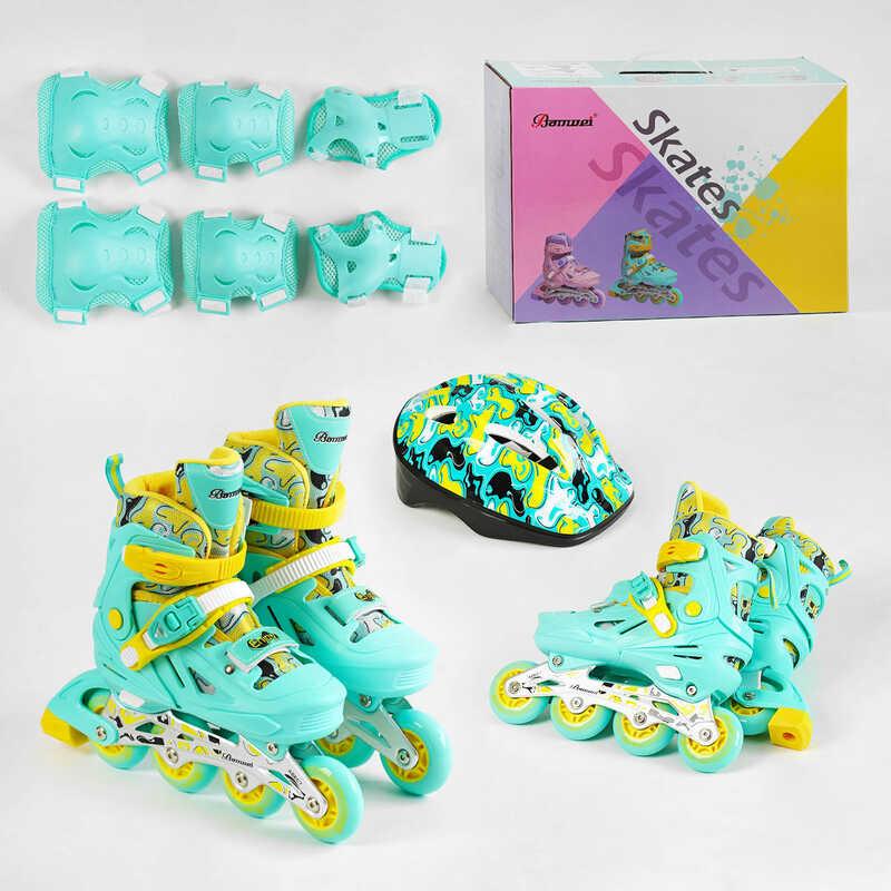 Комплект Роликів Best Roller 30202-М регульовані бірюзові розмір 35-38, фото 1