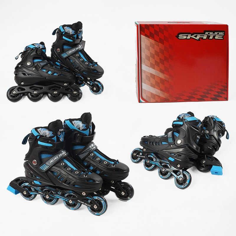 Роликові ковзани Best Roller D-8305 L регульовані чорно-сині розмір 39-43, фото 1