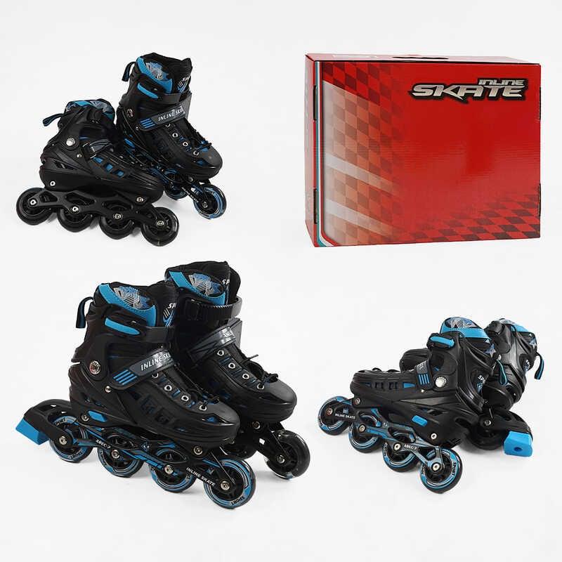 Роликові ковзани Best Roller D-8816 M регульовані чорно-сині розмір 34-38, фото 1