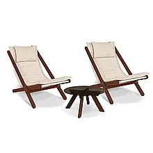 Комплект меблів два шезлонги + столик з бука Allegro Горіховий Woodman