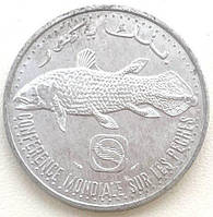 Монета Коморських островів 5 франків 1992 р.