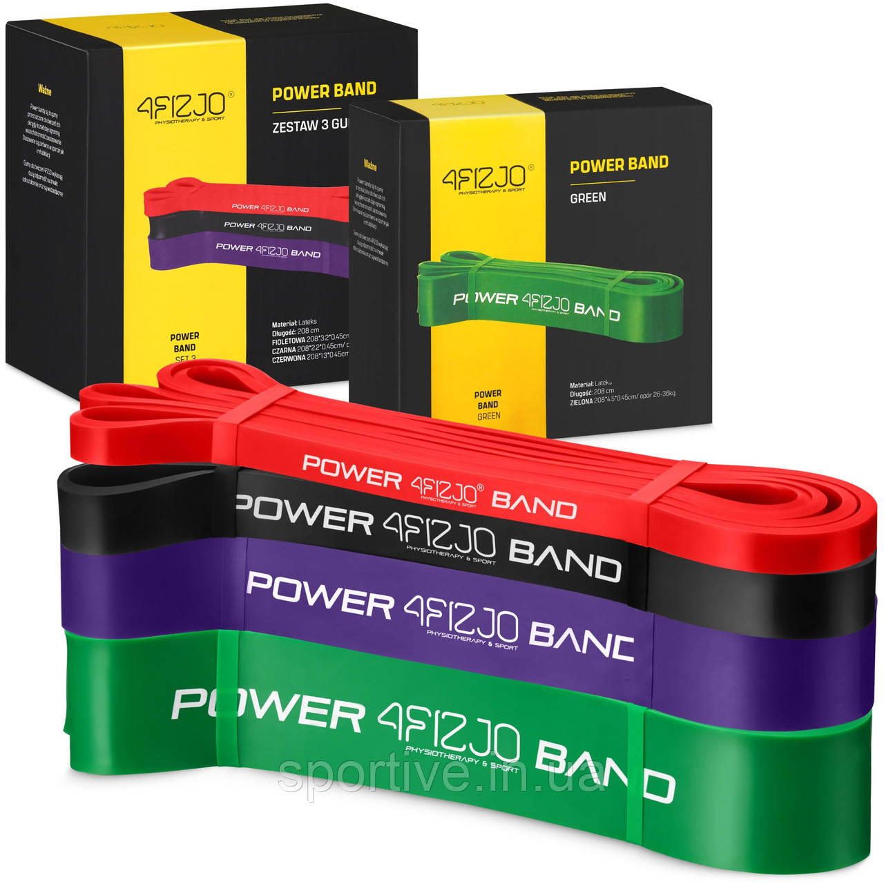 Еспандер-петля 4FIZJO Power Band 6-36 кг гума для фітнесу та спорту, набір 4 шт Mix (P-5907222931844)