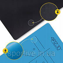 Килимок (мат) спортивний 4FIZJO PU 183 x 61 x 0.4 см для йоги та фітнесу Blue (P-5907739319555), фото 4
