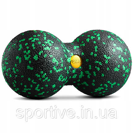 Масажний м'яч подвійний 4FIZJO EPP DuoBall 08 Black/Green (P-5907222931295), фото 1
