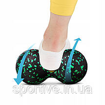 Масажний м'яч подвійний 4FIZJO EPP DuoBall 08 Black/Green (P-5907222931295), фото 3