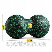 Масажний м'яч подвійний 4FIZJO EPP DuoBall 08 Black/Green (P-5907222931295), фото 5