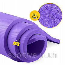 Килимок (мат) спортивний 4FIZJO NBR 180 x 60 x 1 см для йоги та фітнесу Violet (P-5907222931530), фото 3