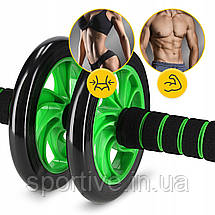 Ролик (гімнастичне колесо) для преса 4FIZJO Ab Wheel Black/Green (P-5907222931523), фото 3