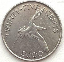 Монета Бермуд 25 центів 2000 р.