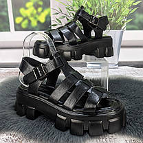 Босоніжки жіночі Fashion чорні на платформі 4880, фото 4