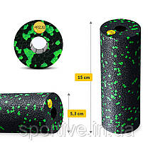 Масажний ролик 4FIZJO Mini Foam Roller 15 x 5.3 см (валик, ролер) Black/Green (P-5907222931950), фото 3