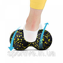 Масажний м'яч подвійний 4FIZJO EPP DuoBall 08 Black/Yellow (P-5907222931301), фото 5