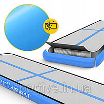 Мат надувний гімнастичний 4FIZJO Air Track Mat 300 x 100 x 15 см White/Blue (P-5907739311771), фото 2