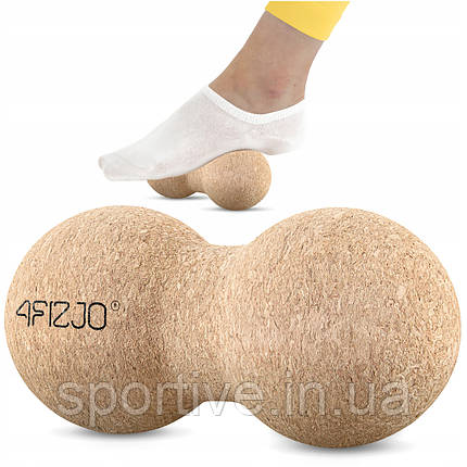 Масажний м'яч подвійний 4FIZJO Lacrosse DuoBall Cork 6.5 x 13.5 см (P-5907739319586), фото 1