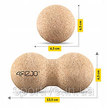 Масажний м'яч подвійний 4FIZJO Lacrosse DuoBall Cork 6.5 x 13.5 см (P-5907739319586), фото 3