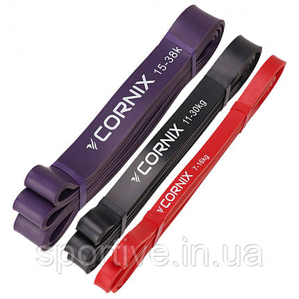 Еспандер-петля Cornix Power Band 7-38 кг (гума для фітнесу та спорту) набір 3 шт XR-0259, фото 1