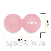 Масажний м'яч Cornix Lacrosse DuoBall 6.3 x 12.6 см XR-0116 Coral, фото 3