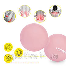 Масажний м'яч Cornix Lacrosse DuoBall 6.3 x 12.6 см XR-0116 Coral, фото 4