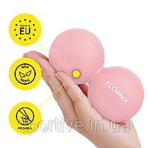 Масажний м'яч Cornix Lacrosse DuoBall 6.3 x 12.6 см XR-0116 Coral, фото 5