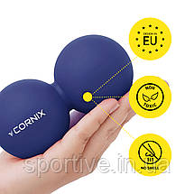 Масажний м'яч Corm Lacrosse DuoBall 6.3 x 12.6 см XR-0109 Navy Blue, фото 5