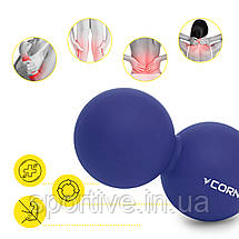 Масажний м'яч Corm Lacrosse DuoBall 6.3 x 12.6 см XR-0109 Navy Blue, фото 3