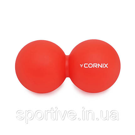 Масажний м'яч Cornix Lacrosse DuoBall 6.3 x 12.6 см XR-0112 Red, фото 1