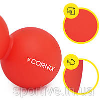 Масажний м'яч Cornix Lacrosse DuoBall 6.3 x 12.6 см XR-0112 Red, фото 2