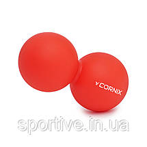 Масажний м'яч Cornix Lacrosse DuoBall 6.3 x 12.6 см XR-0112 Red, фото 5
