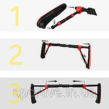 Турнік розсувний Cornix Elite 65-90 см XR-0289 Black/Red, фото 2