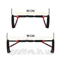 Турнік розсувний Cornix Elite 65-90 см XR-0289 Black/Red, фото 4