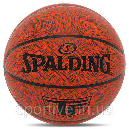 М'яч баскетбольний PU No7 SPALDING TF 77707Y (PU, бутил, коричневий), фото 1