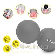 Масажний м'яч Corm Lacrosse DuoBall 6.3 x 12.6 см XR-0115 Grey, фото 2