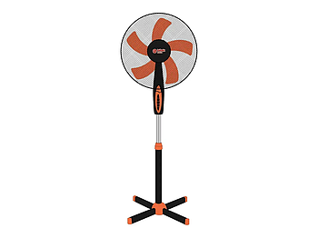 Вентилятор підлоговий BITEK 16" (40см) 100Вт 5 пласт. лоп. чорний/оранжевий BT-1630BO, 8088 (4)