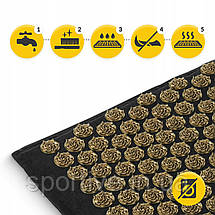 Килимок акупунктурний з подушкою 4FIZJO Eco Mat Аплікатор Кузнєцова Black/Gold (P-5907739311566), фото 2