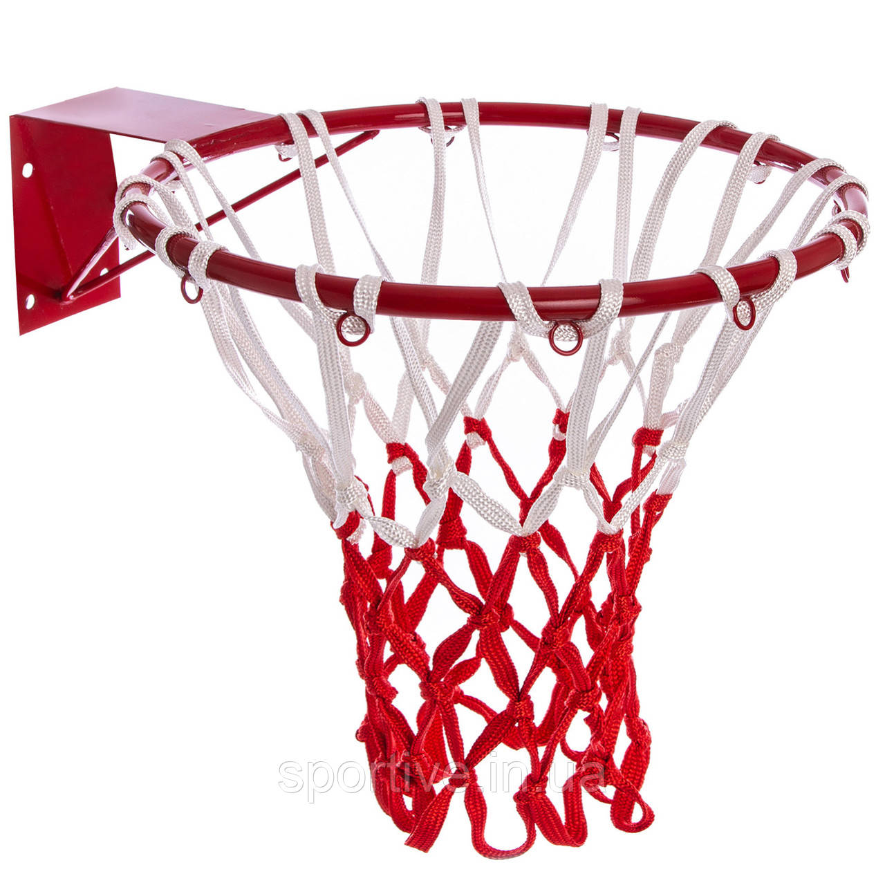 Сітка баскетбольна в комплекті 2 штуки SP-Sport C-5643 (поліестер, 12 петель, колір білий-червоний)