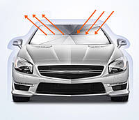 Сонцезахисна парасолька на лобове скло автомобіля 135×79 см - Авто-парасолька для авто від сонця, спеки та УФ-променів