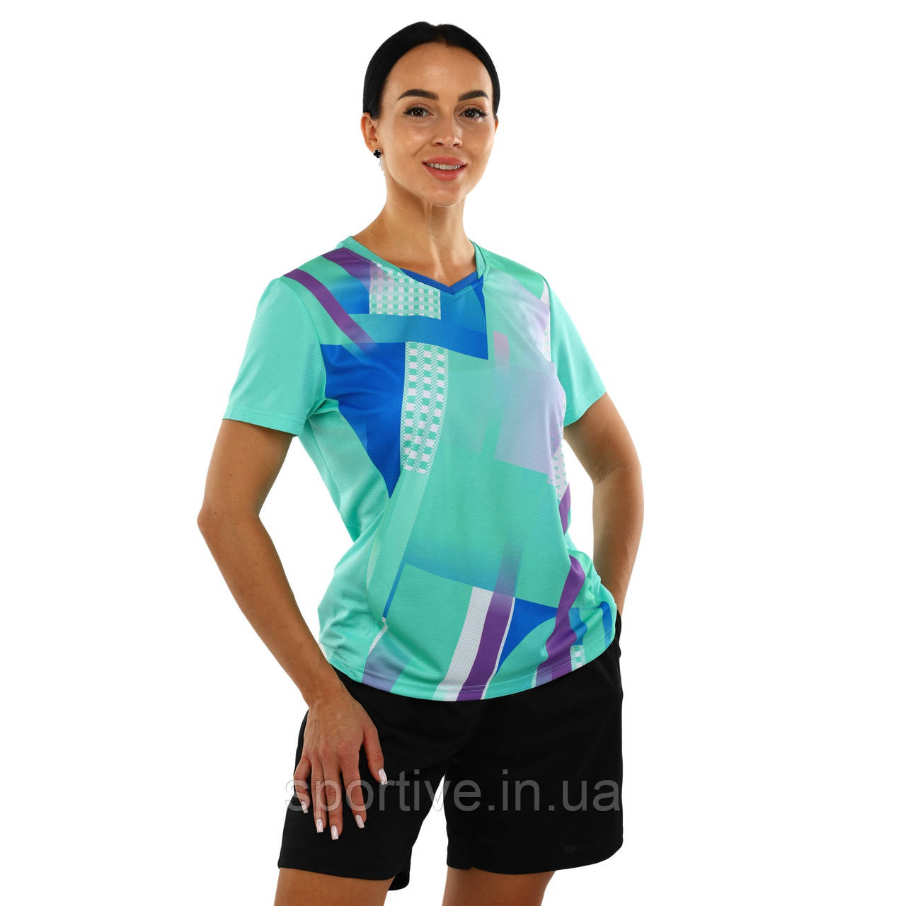 Форма волейбольна жіноча футболка та шорти LIDONG 7370-8808 (поліестер, р-р S-3XL(44-50), кольору в