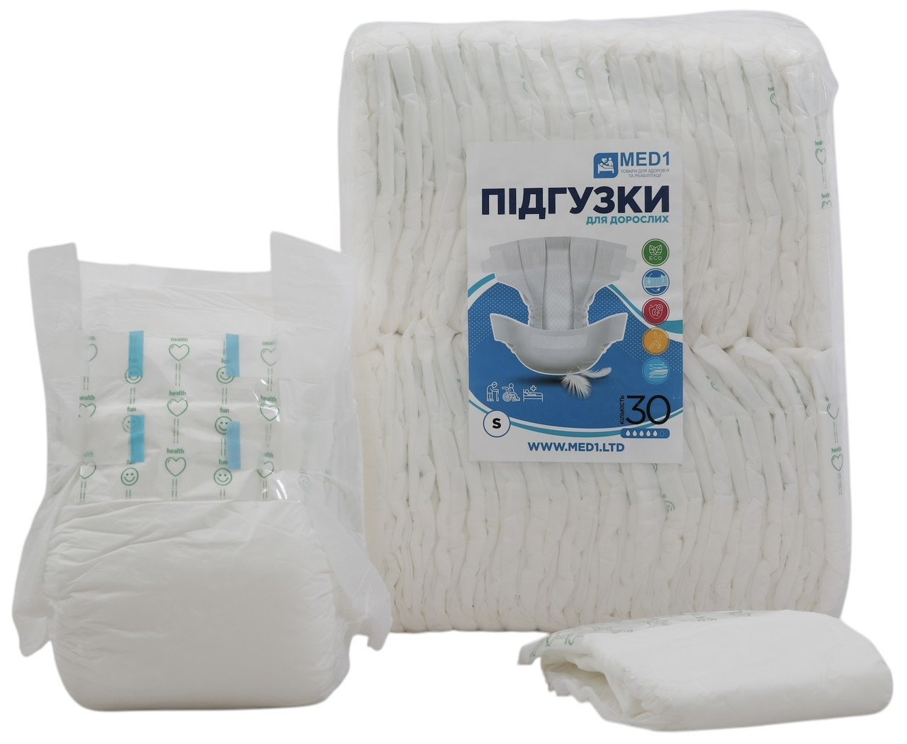 Підгузки для дорослих MED1-WC01, розмір S (30 шт. в пакованні)