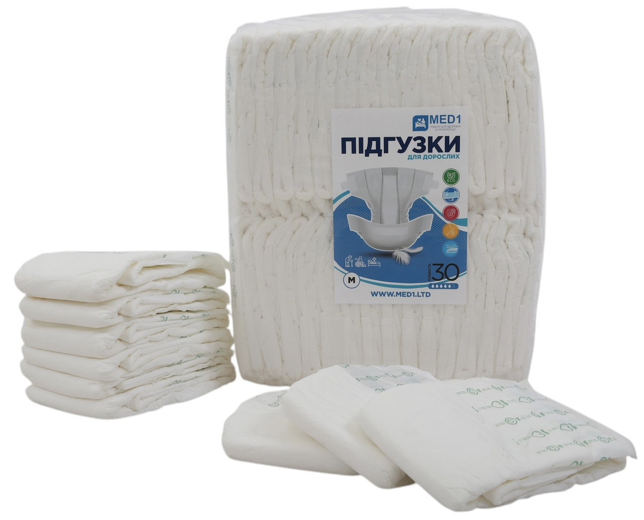 Підгузки для дорослих MED1-WC01, розмір M (30 шт. в пакованні)
