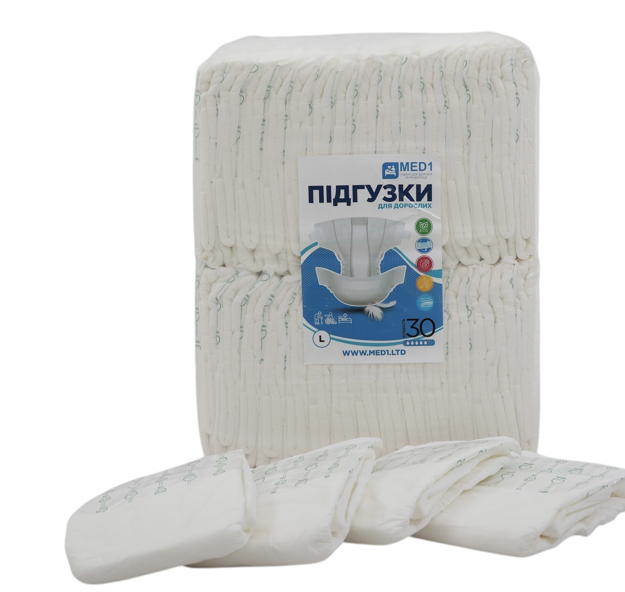 Підгузки для дорослих MED1-WC01, розмір L (30 шт. в пакованні)