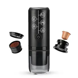ICafilas Travel Espresso Maker бездротова портативна кавоварка 2 в 1 Чорна