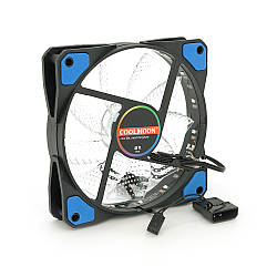 Кулер корпусний 12025 DC sleeve fan 3pin + 4pin - 120*120*25 мм, 12V, 1100об/хв, Blue